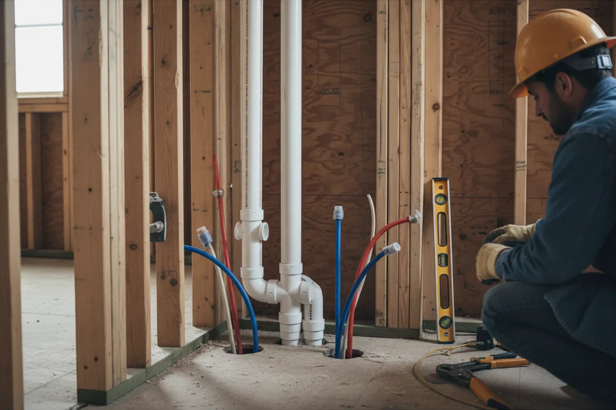 Drain and supply rough-in during Drain Cleaning in Slidell